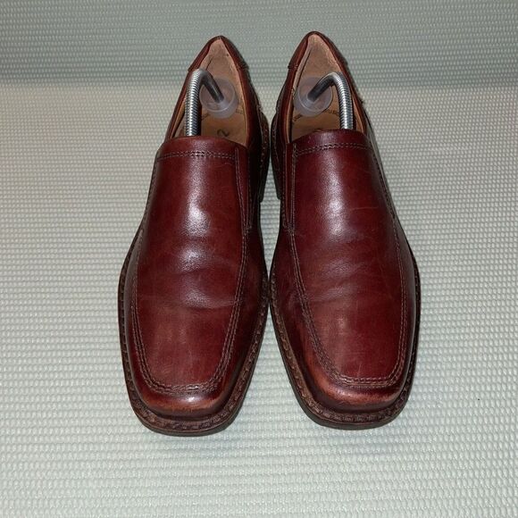 Ecco Seattle Slip On Leather Loafer Shoes Rust Men’s Size EU 43 / US Size 9.5 - Picture 2 of 8